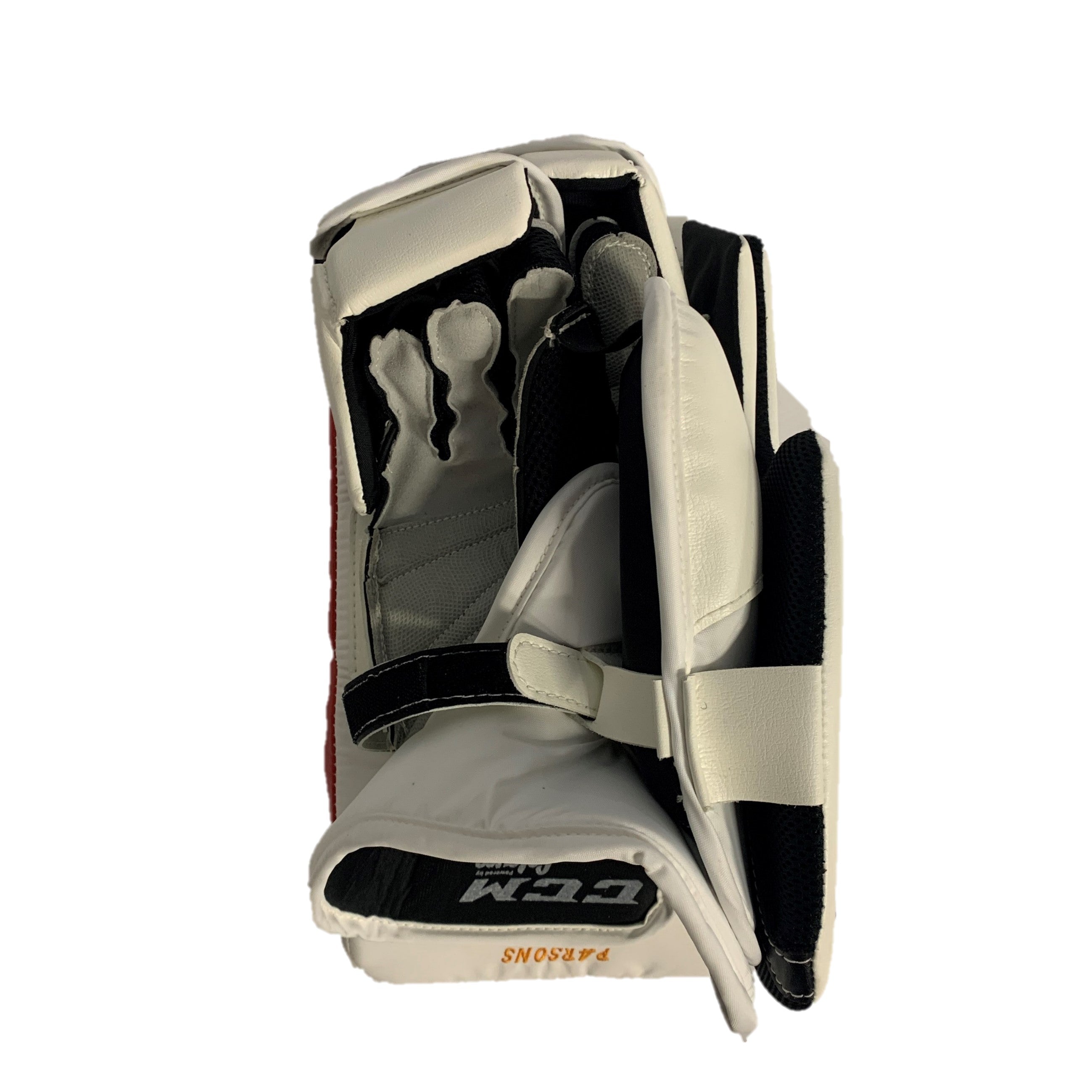 CCM Extreme Flex 4 - Nouveau bloqueur de gardien de but Pro Stock - (Blanc/Rouge/Noir)